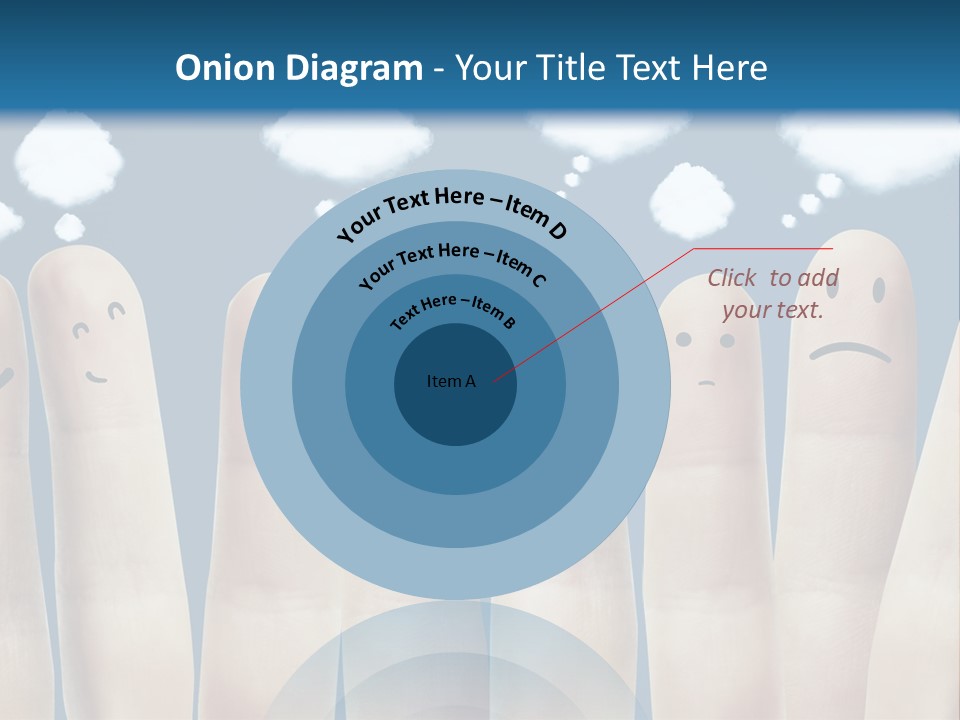 A Group Of Fingers With Faces Drawn On Them PowerPoint Template