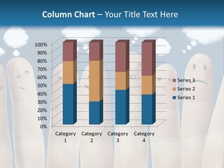 A Group Of Fingers With Faces Drawn On Them PowerPoint Template