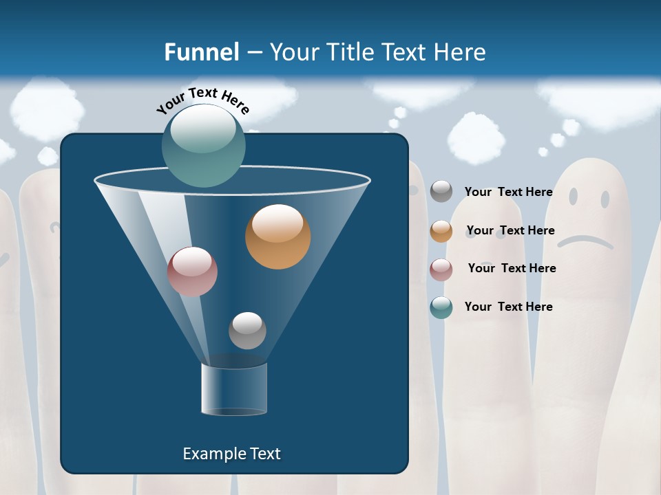 A Group Of Fingers With Faces Drawn On Them PowerPoint Template