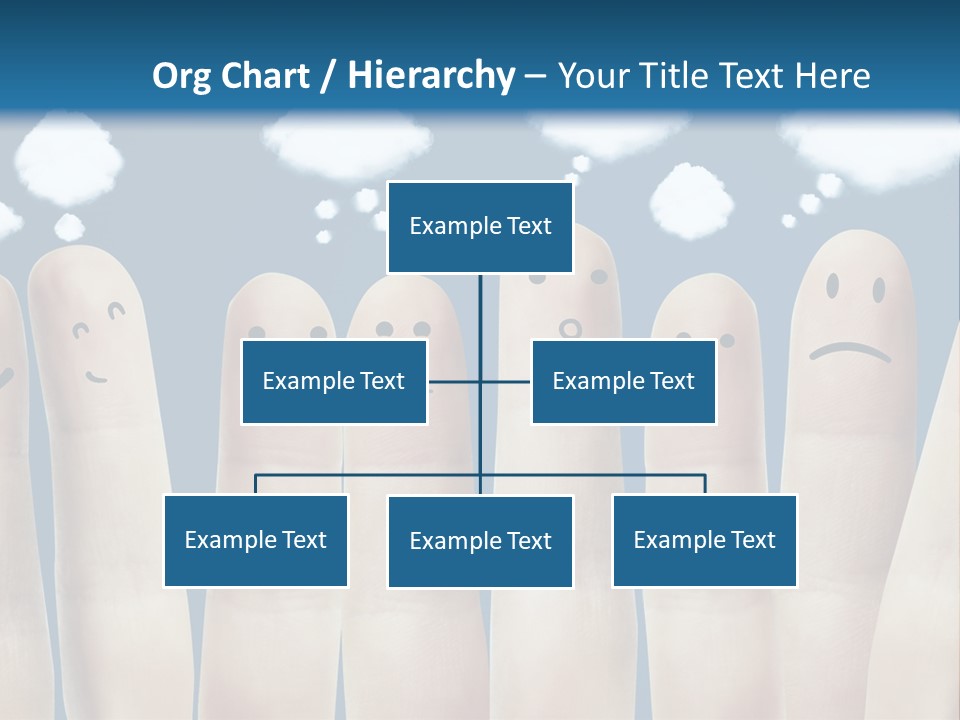 A Group Of Fingers With Faces Drawn On Them PowerPoint Template