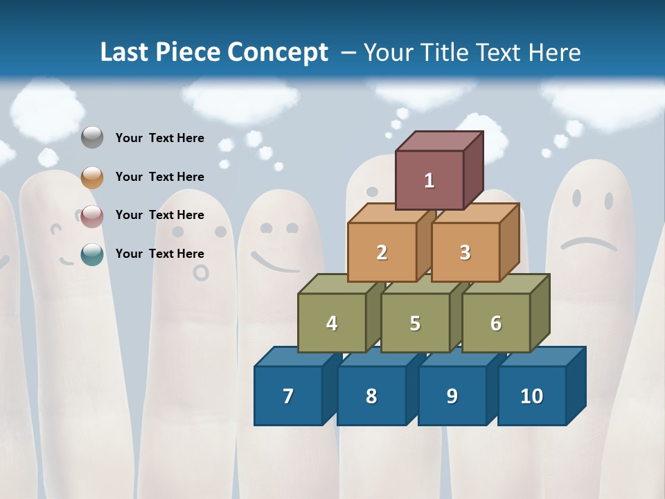 A Group Of Fingers With Faces Drawn On Them PowerPoint Template