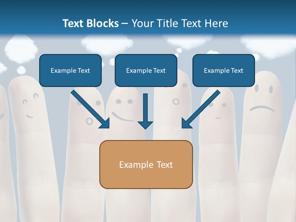 A Group Of Fingers With Faces Drawn On Them PowerPoint Template