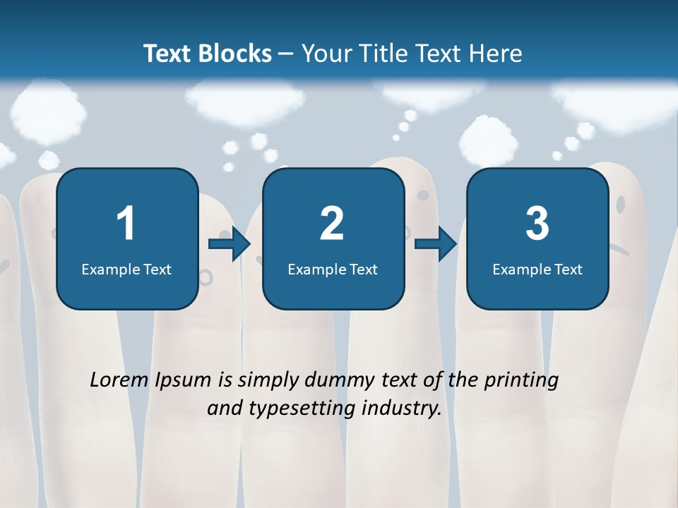 A Group Of Fingers With Faces Drawn On Them PowerPoint Template