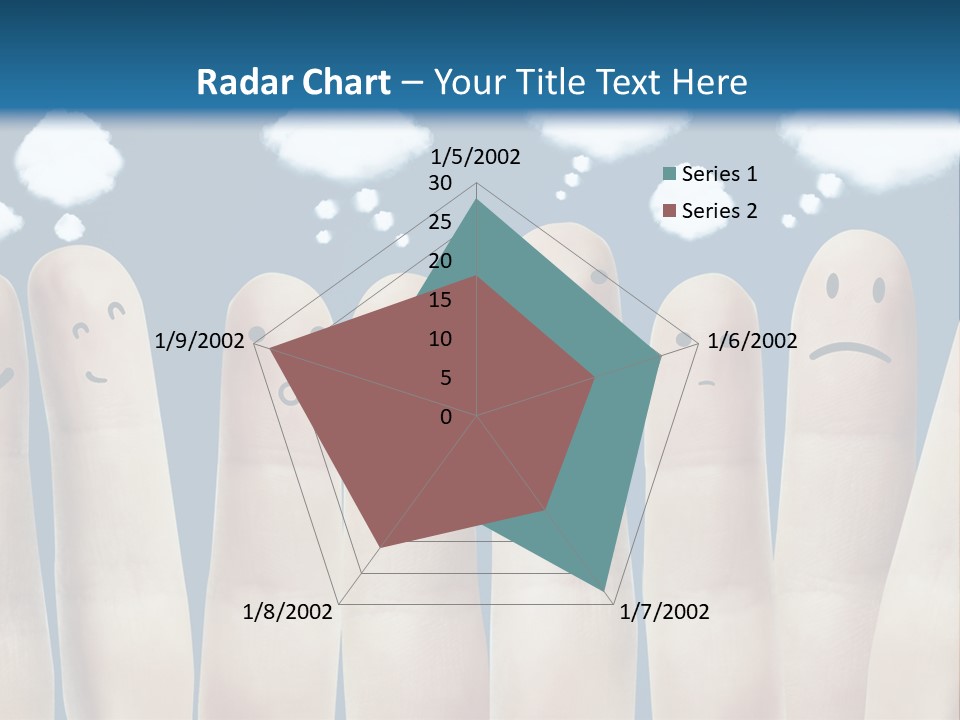 A Group Of Fingers With Faces Drawn On Them PowerPoint Template