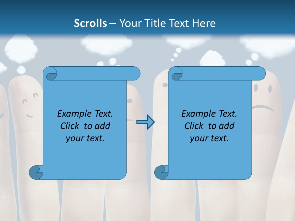 A Group Of Fingers With Faces Drawn On Them PowerPoint Template