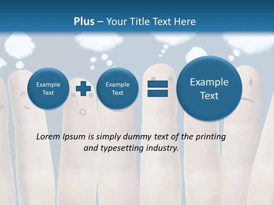 A Group Of Fingers With Faces Drawn On Them PowerPoint Template