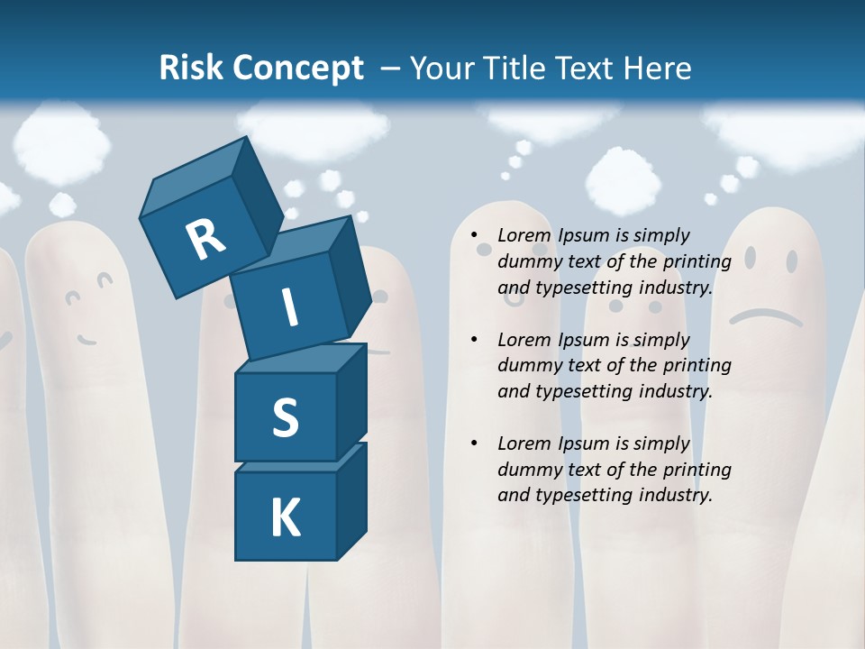 A Group Of Fingers With Faces Drawn On Them PowerPoint Template