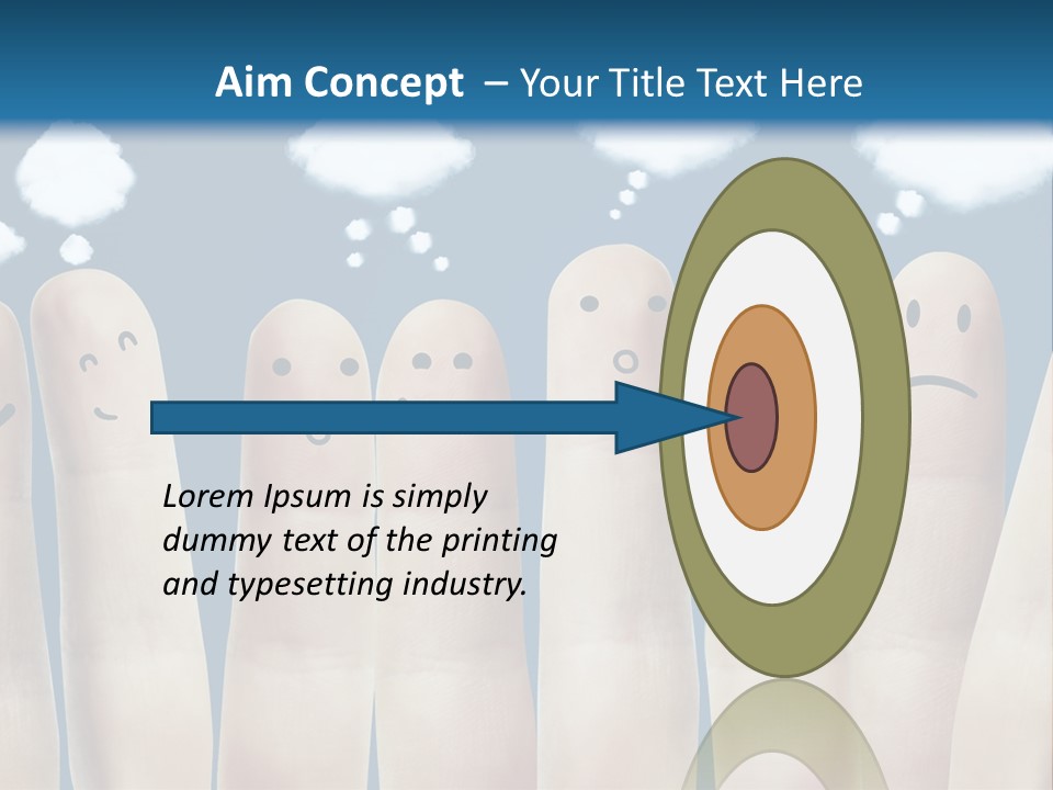 A Group Of Fingers With Faces Drawn On Them PowerPoint Template
