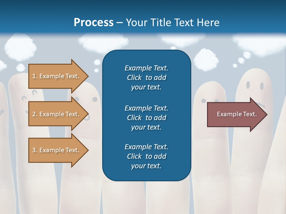 A Group Of Fingers With Faces Drawn On Them PowerPoint Template