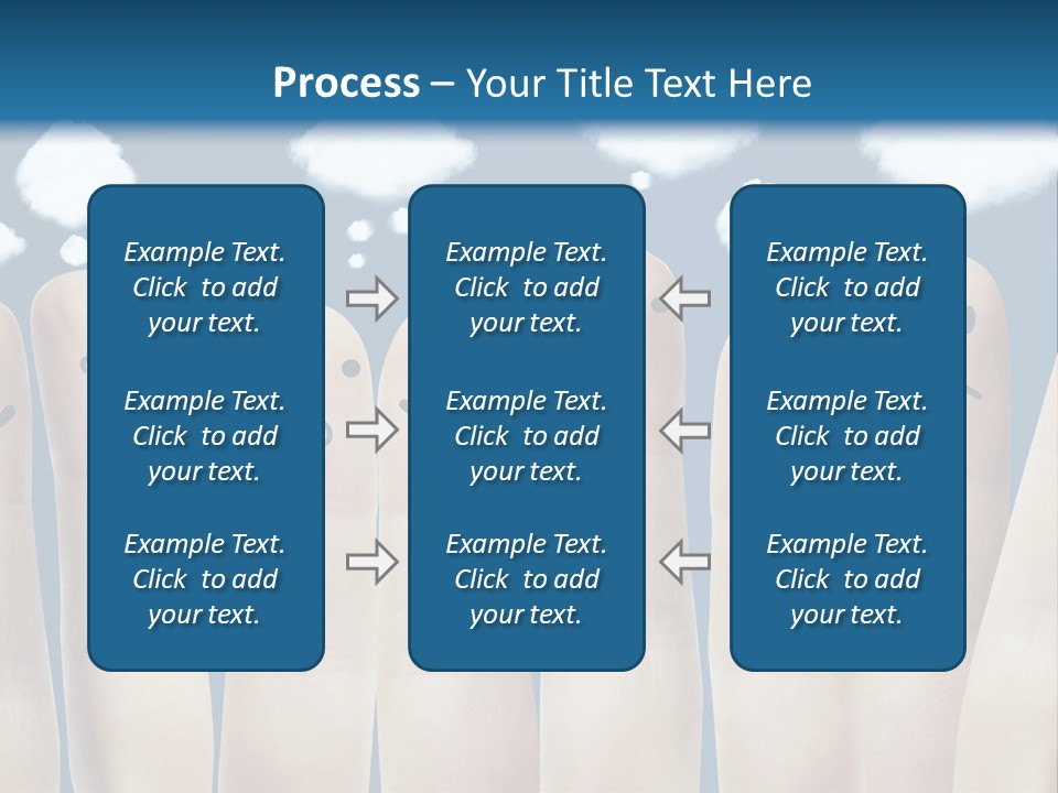 A Group Of Fingers With Faces Drawn On Them PowerPoint Template
