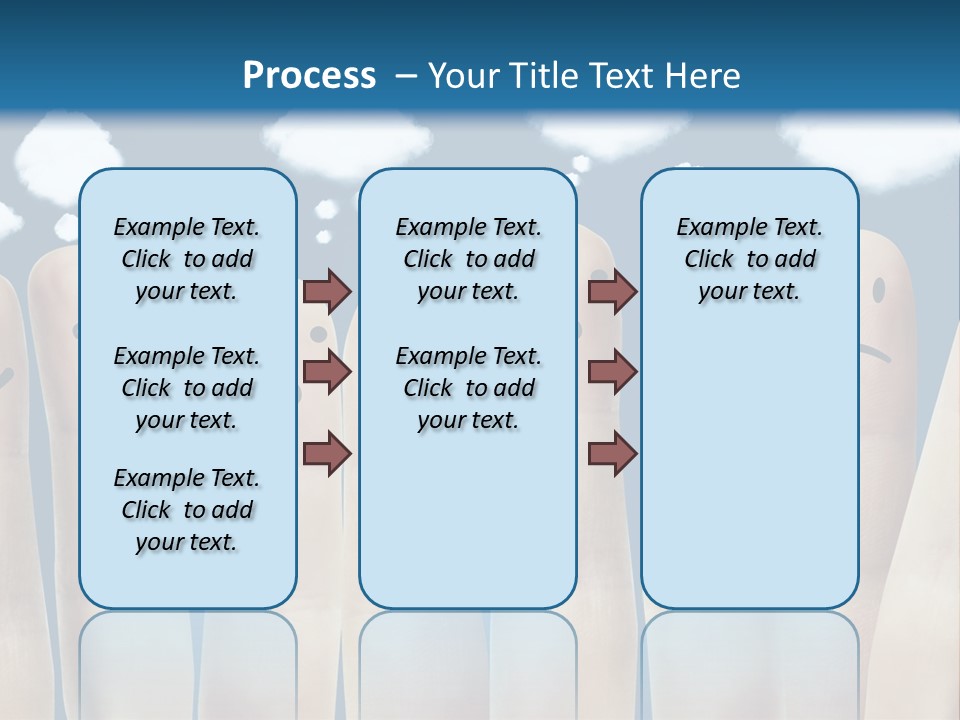 A Group Of Fingers With Faces Drawn On Them PowerPoint Template