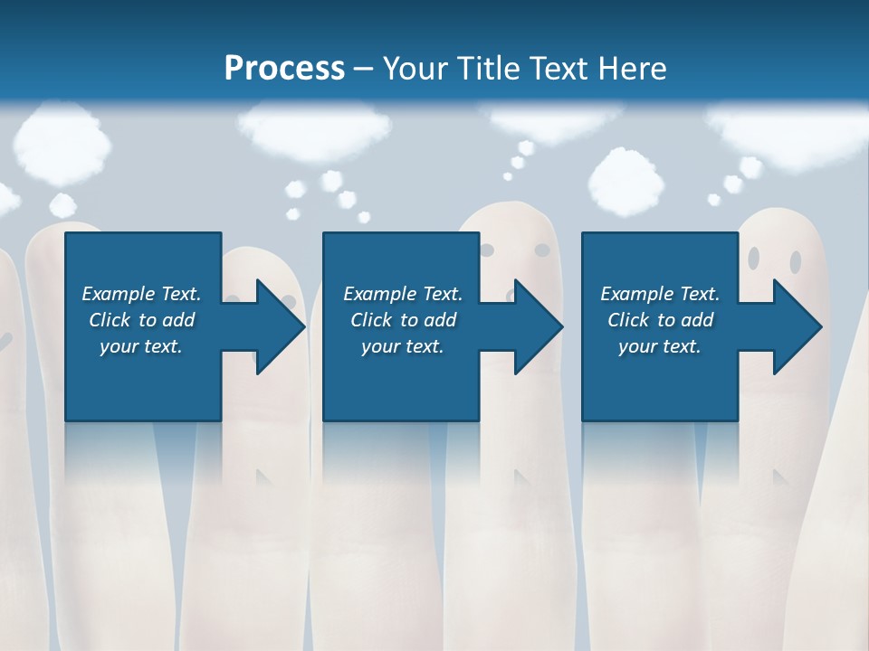 A Group Of Fingers With Faces Drawn On Them PowerPoint Template