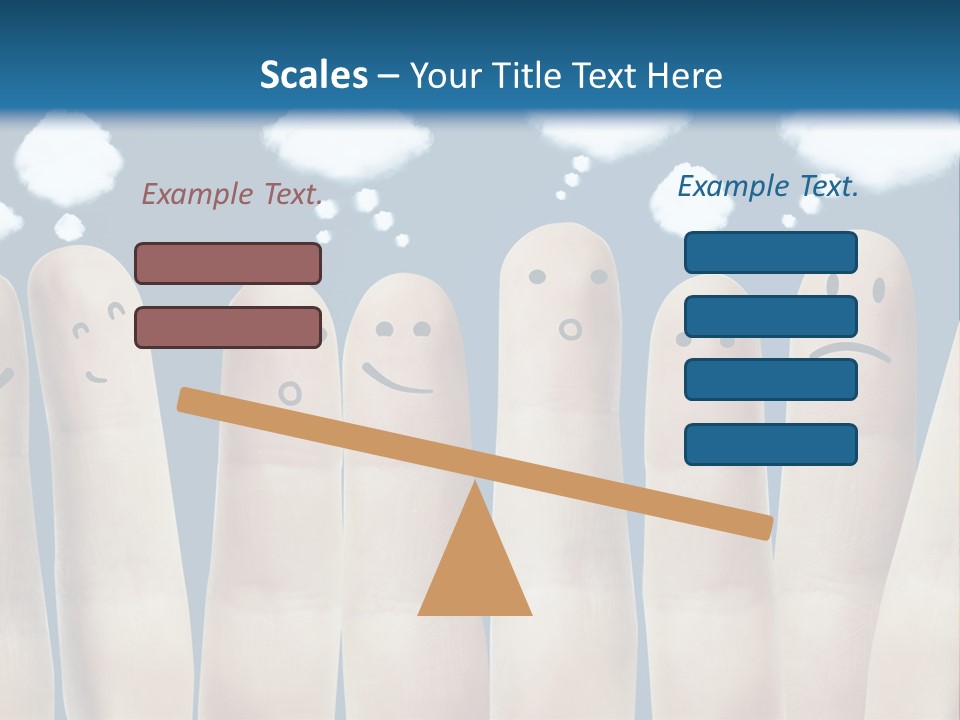A Group Of Fingers With Faces Drawn On Them PowerPoint Template