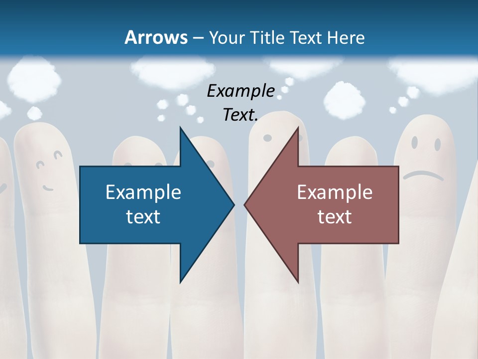 A Group Of Fingers With Faces Drawn On Them PowerPoint Template