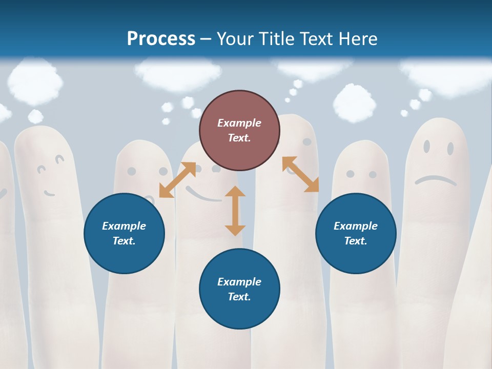 A Group Of Fingers With Faces Drawn On Them PowerPoint Template