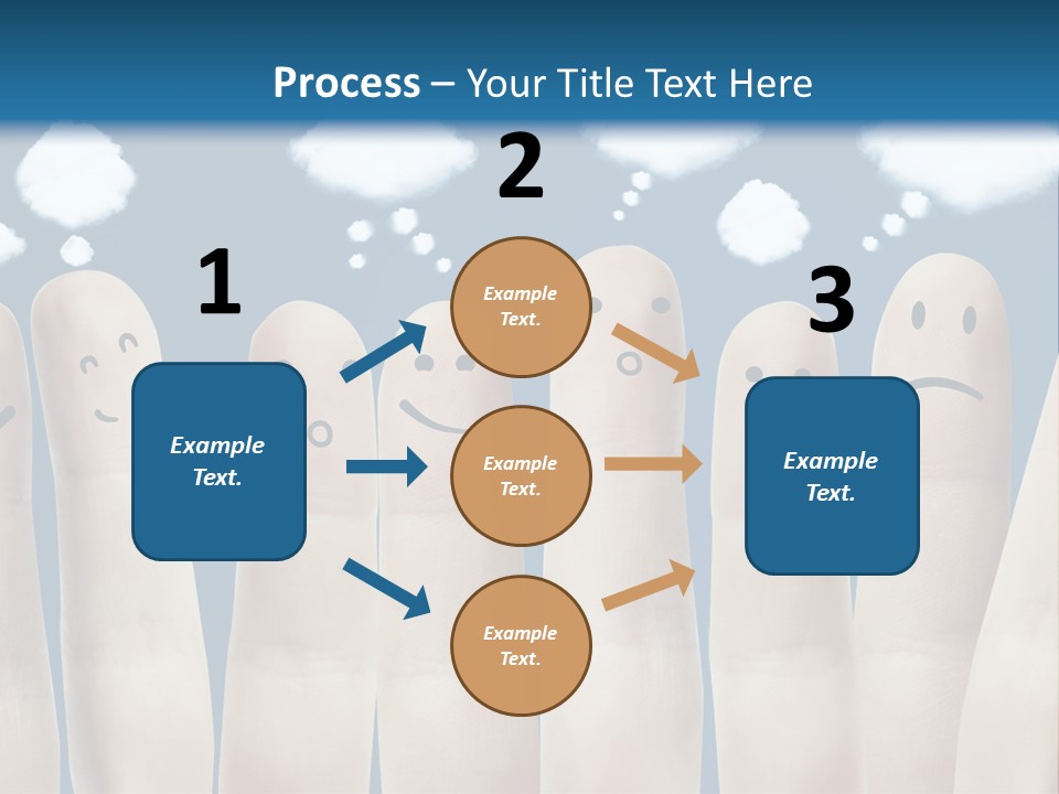 A Group Of Fingers With Faces Drawn On Them PowerPoint Template