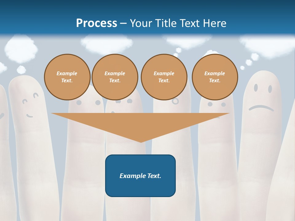 A Group Of Fingers With Faces Drawn On Them PowerPoint Template