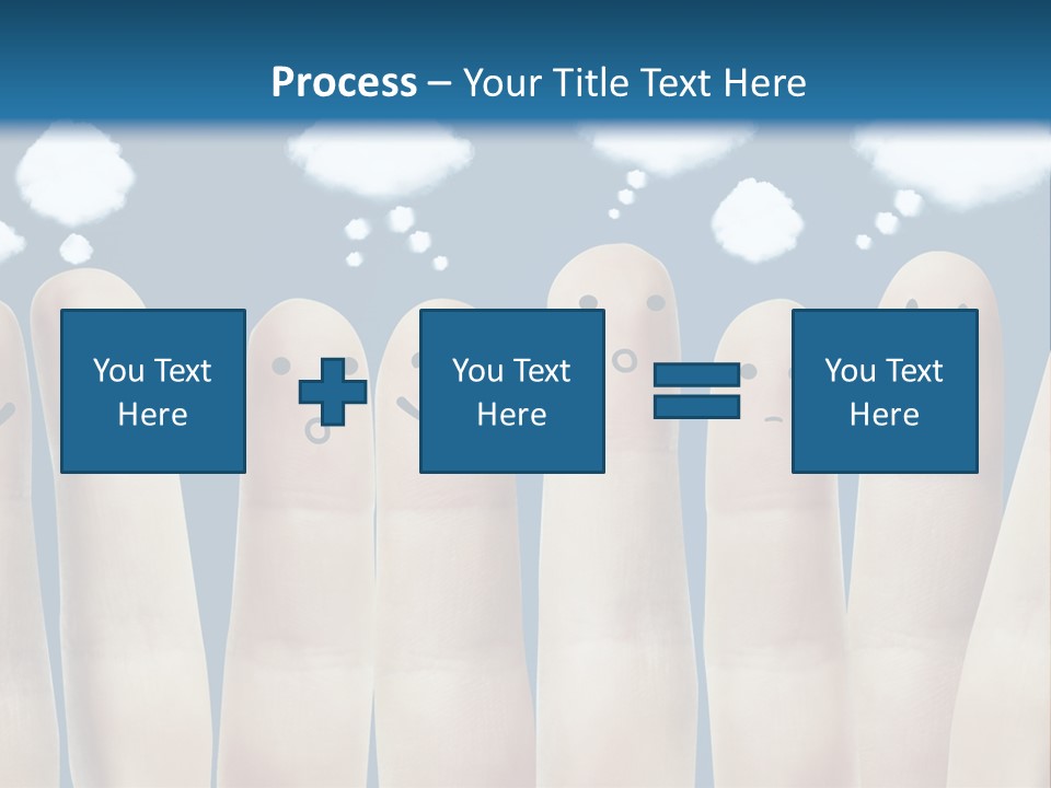 A Group Of Fingers With Faces Drawn On Them PowerPoint Template