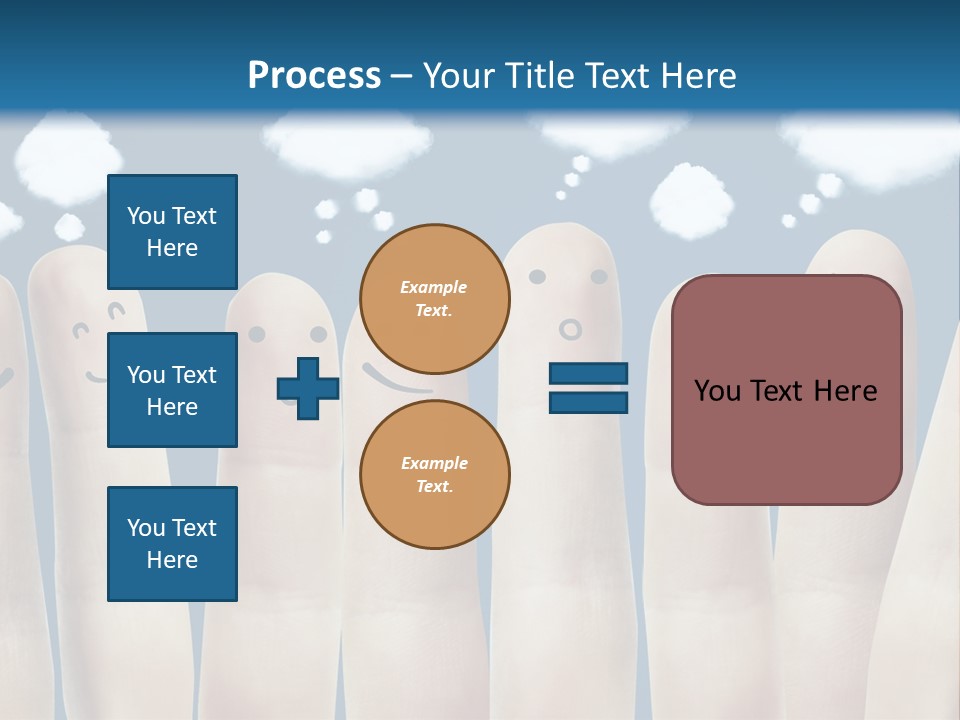A Group Of Fingers With Faces Drawn On Them PowerPoint Template