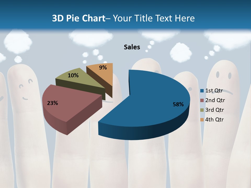 A Group Of Fingers With Faces Drawn On Them PowerPoint Template