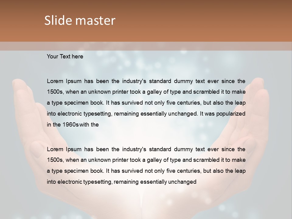 A Person Holding Their Hands With A Light Coming Out Of It PowerPoint Template