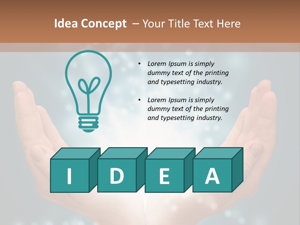 A Person Holding Their Hands With A Light Coming Out Of It PowerPoint Template