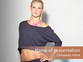 A Woman Posing For A Picture With Her Hands On Her Hips PowerPoint Template