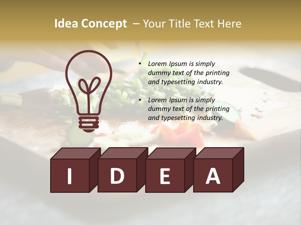 A Person Chopping Vegetables On A Cutting Board PowerPoint Template