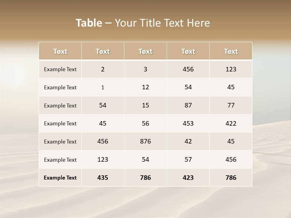 Challenge Desert Energy PowerPoint Template