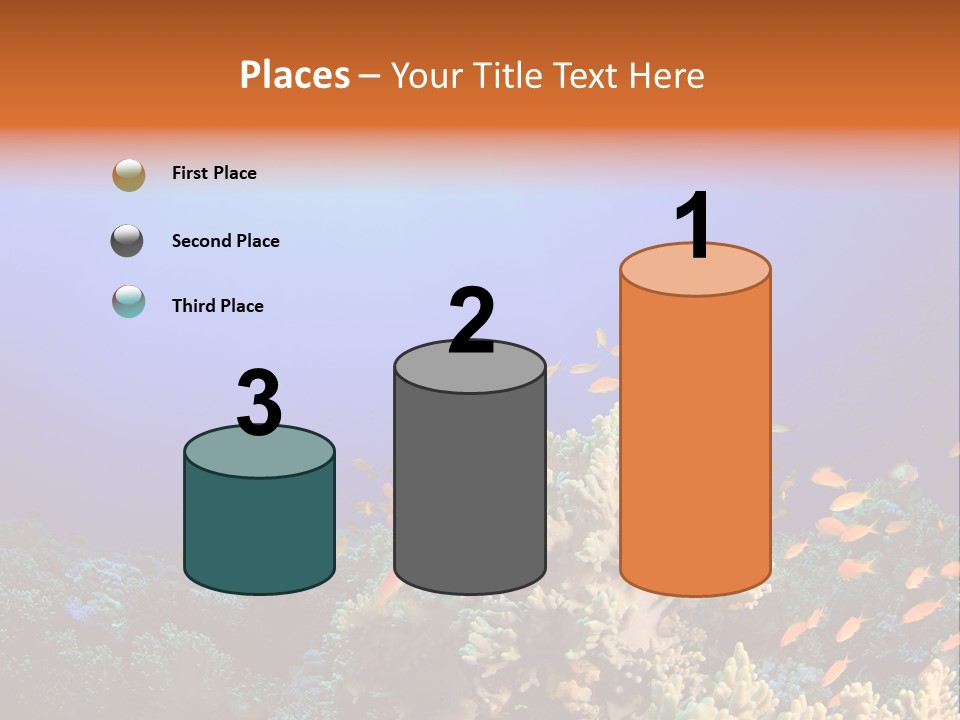 A Group Of Fish Swimming Over A Coral Reef PowerPoint Template