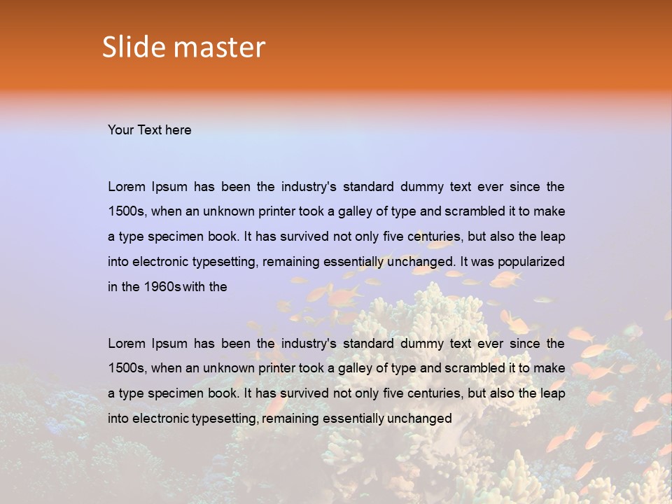 A Group Of Fish Swimming Over A Coral Reef PowerPoint Template