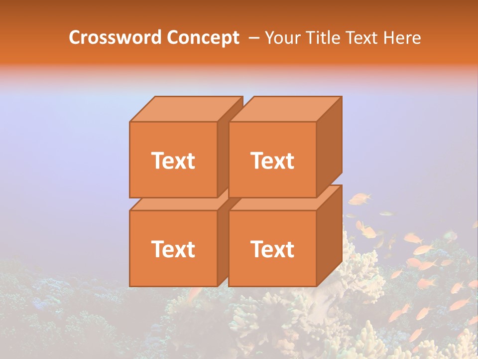A Group Of Fish Swimming Over A Coral Reef PowerPoint Template