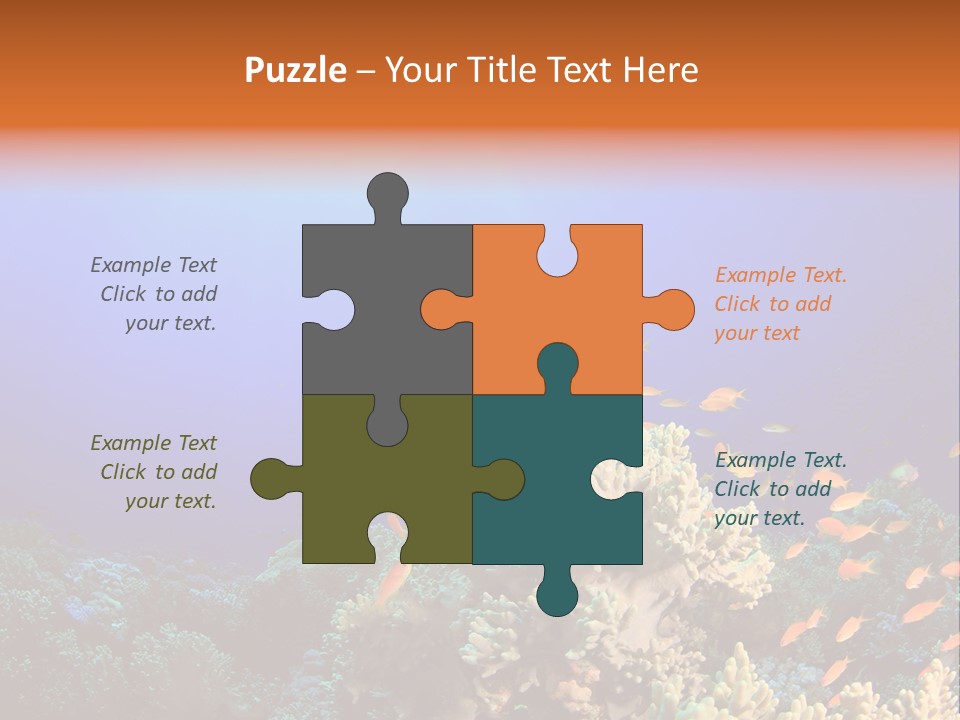 A Group Of Fish Swimming Over A Coral Reef PowerPoint Template