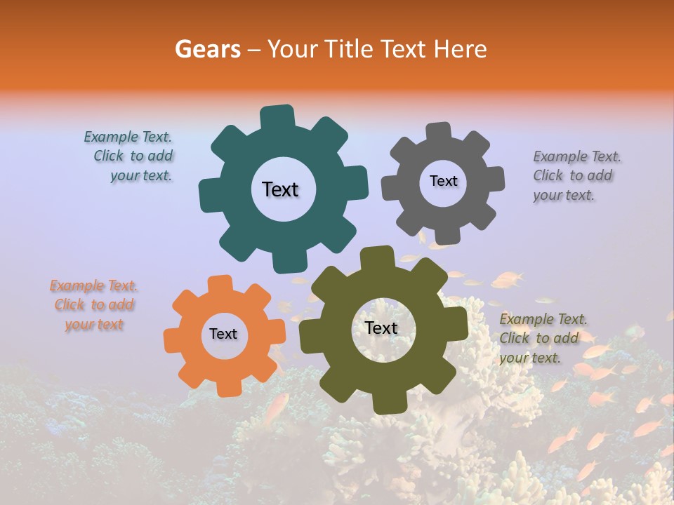 A Group Of Fish Swimming Over A Coral Reef PowerPoint Template