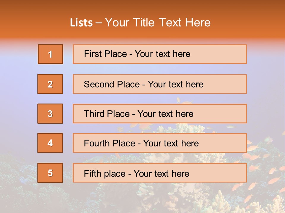 A Group Of Fish Swimming Over A Coral Reef PowerPoint Template