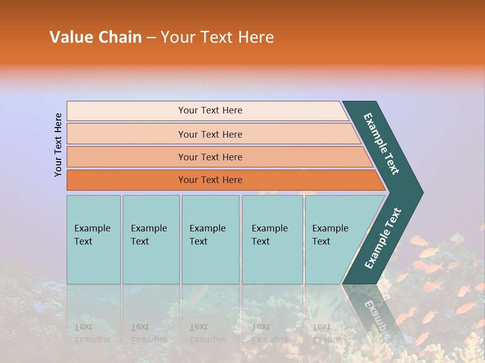 A Group Of Fish Swimming Over A Coral Reef PowerPoint Template