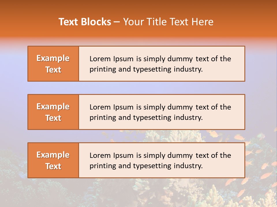 A Group Of Fish Swimming Over A Coral Reef PowerPoint Template
