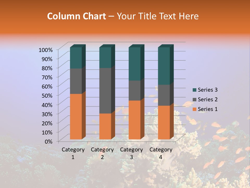 A Group Of Fish Swimming Over A Coral Reef PowerPoint Template