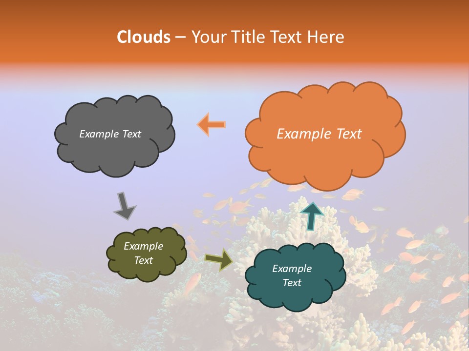 A Group Of Fish Swimming Over A Coral Reef PowerPoint Template
