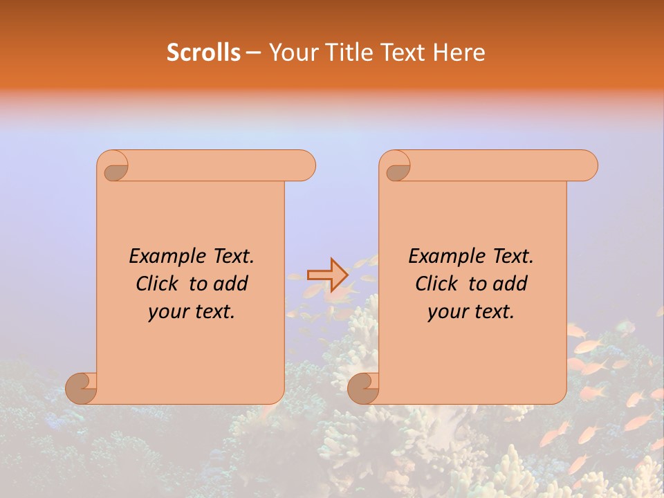 A Group Of Fish Swimming Over A Coral Reef PowerPoint Template