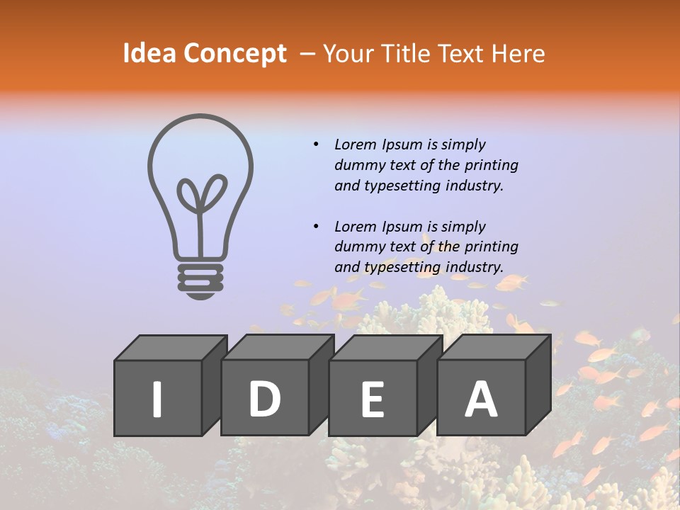 A Group Of Fish Swimming Over A Coral Reef PowerPoint Template