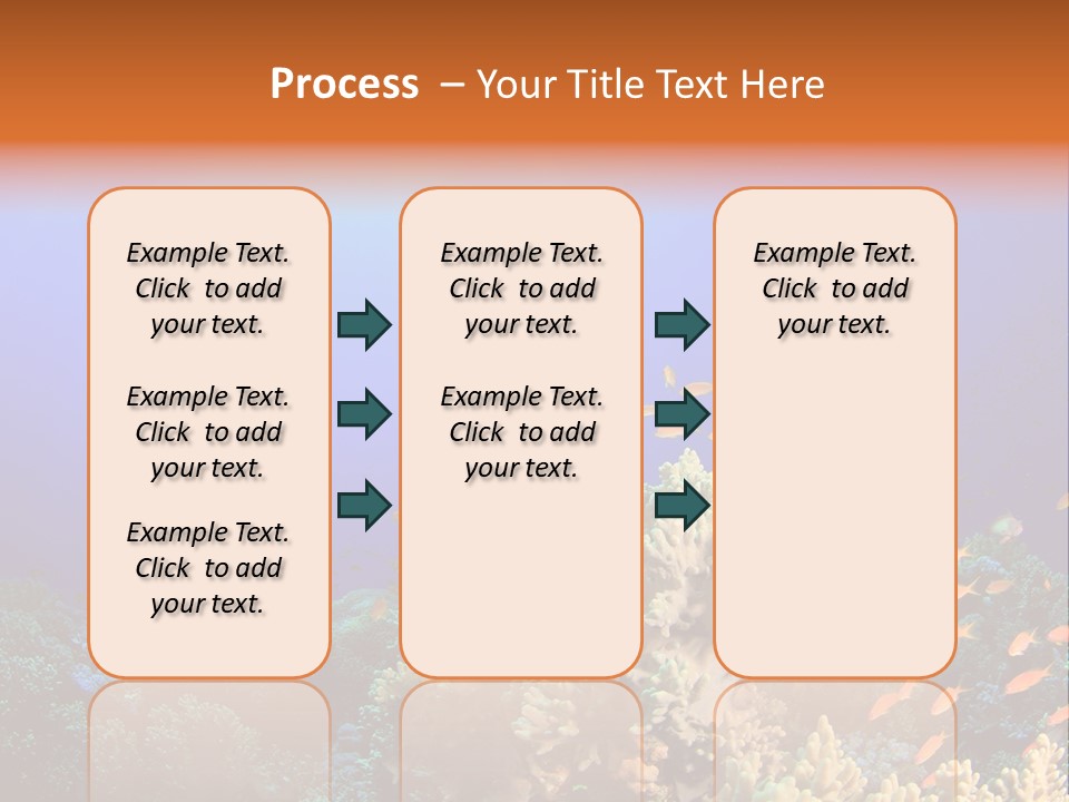 A Group Of Fish Swimming Over A Coral Reef PowerPoint Template