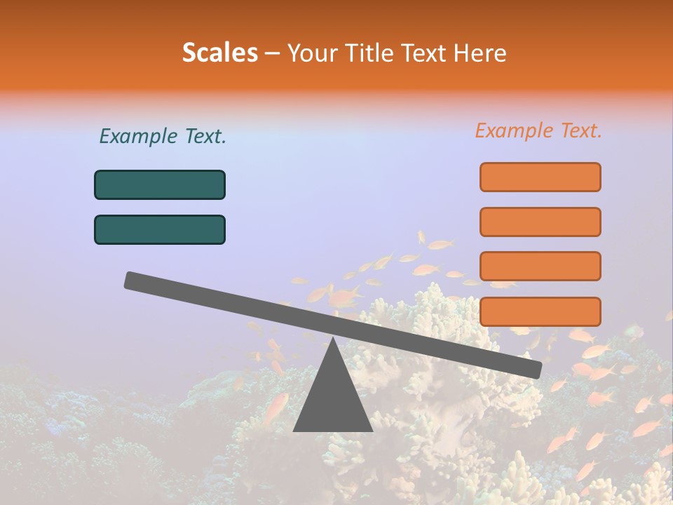 A Group Of Fish Swimming Over A Coral Reef PowerPoint Template