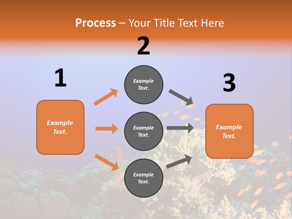 A Group Of Fish Swimming Over A Coral Reef PowerPoint Template