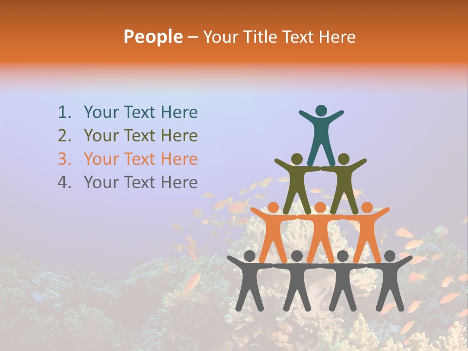 A Group Of Fish Swimming Over A Coral Reef PowerPoint Template