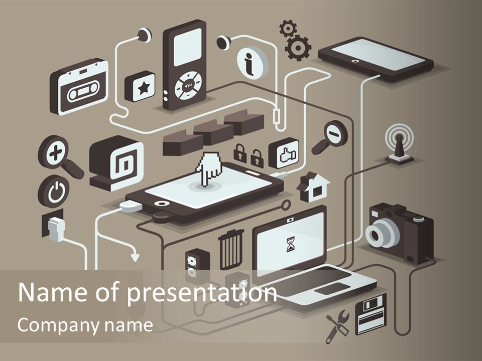 Mobile Icon Symbol PowerPoint Template