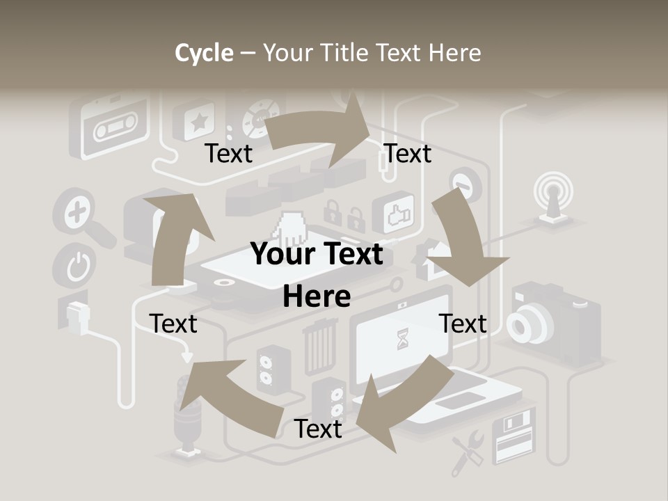 Mobile Icon Symbol PowerPoint Template