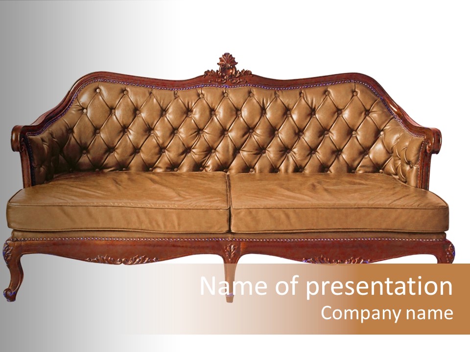 Decor Baroque Sofa PowerPoint Template