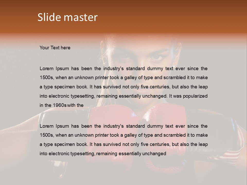 Fighter Competitive Gloves PowerPoint Template