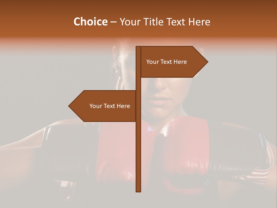 Fighter Competitive Gloves PowerPoint Template